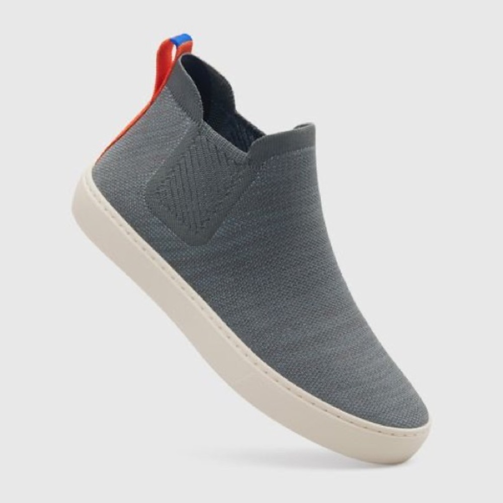 Rothy's The Chelsea Boot Fog Melange Mid Top Blue-Grey Sneakers size 6.5